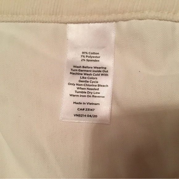 Talbots white corduroy pants - Picture 2 of 9